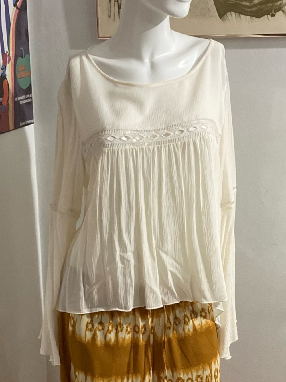 Vintage Y2K H&M Retro 60s Peasant Top NWOT